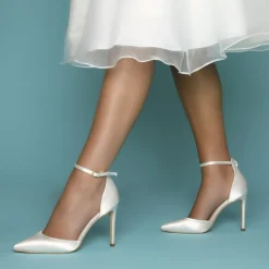 Perfect Bridal Ella Elfenbein Satin Keshi Perle Knöchelriemen Gericht Schuhe* Hochzeitsschuhe | Schuhe Zum Färben