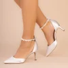 Perfect Bridal Ella Mid Elfenbein Satin Perle Knöchelriemen Schuhe (Weite Passform)* Hochzeitsschuhe | Schuhe Mit Mittlerem Absatz