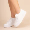 Perfect Bridal Ezra Elfenbein Perle verschönert Plattform Trainer* Hochzeitsschuhe | Perlen-hochzeitsschuhe