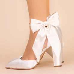 Perfect Bridal Fluss Elfenbein Satin Große Schleife Schuhclips* Schuhclips | Schuhclips