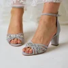 Perfect Bridal Frankie Stone Wildleder Kristall Riemchen Sandalen mit Blockabsatz* Party-schuhe | Schuhe Für Hochzeitsgäste