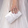 Perfect Bridal Färbbare elfenbeinfarbene Criss Cross Satin Clutch Tasche* Hochzeit Handtaschen
