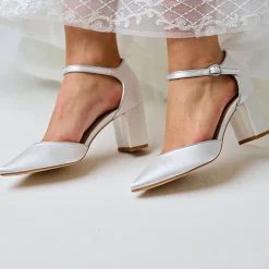 Perfect Bridal Freya Elfenbein Satin Zwei Teil Block Heel Gericht Schuhe* Hochzeitsschuhe | Schuhe Mit Mittlerem Absatz