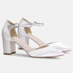Perfect Bridal Freya Elfenbein Satin Zwei Teil Block Heel Gericht Schuhe* Hochzeitsschuhe | Schuhe Mit Mittlerem Absatz