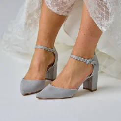 Perfect Bridal Freya Stein Wildleder zwei Teil Block Heel Gericht Schuhe* Schuhe Für Hochzeitsgäste | Schuhe Für Die Mutter Der Braut