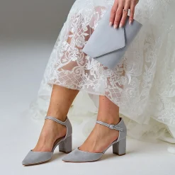 Perfect Bridal Freya Stein Wildleder zwei Teil Block Heel Gericht Schuhe* Schuhe Für Hochzeitsgäste | Schuhe Für Die Mutter Der Braut
