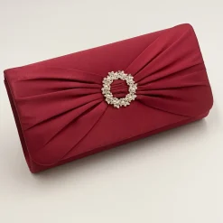 Perfect Bridal Harlow Berry Satin Perlenbrosche Clutch Tasche* Anlass Handtaschen