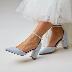 Perfect Bridal Liberty Blau Wildleder Blockabsatz Knöchelriemen Gericht Schuhe* Schuhe Für Die Mutter Der Braut | Hochzeitsschuhe
