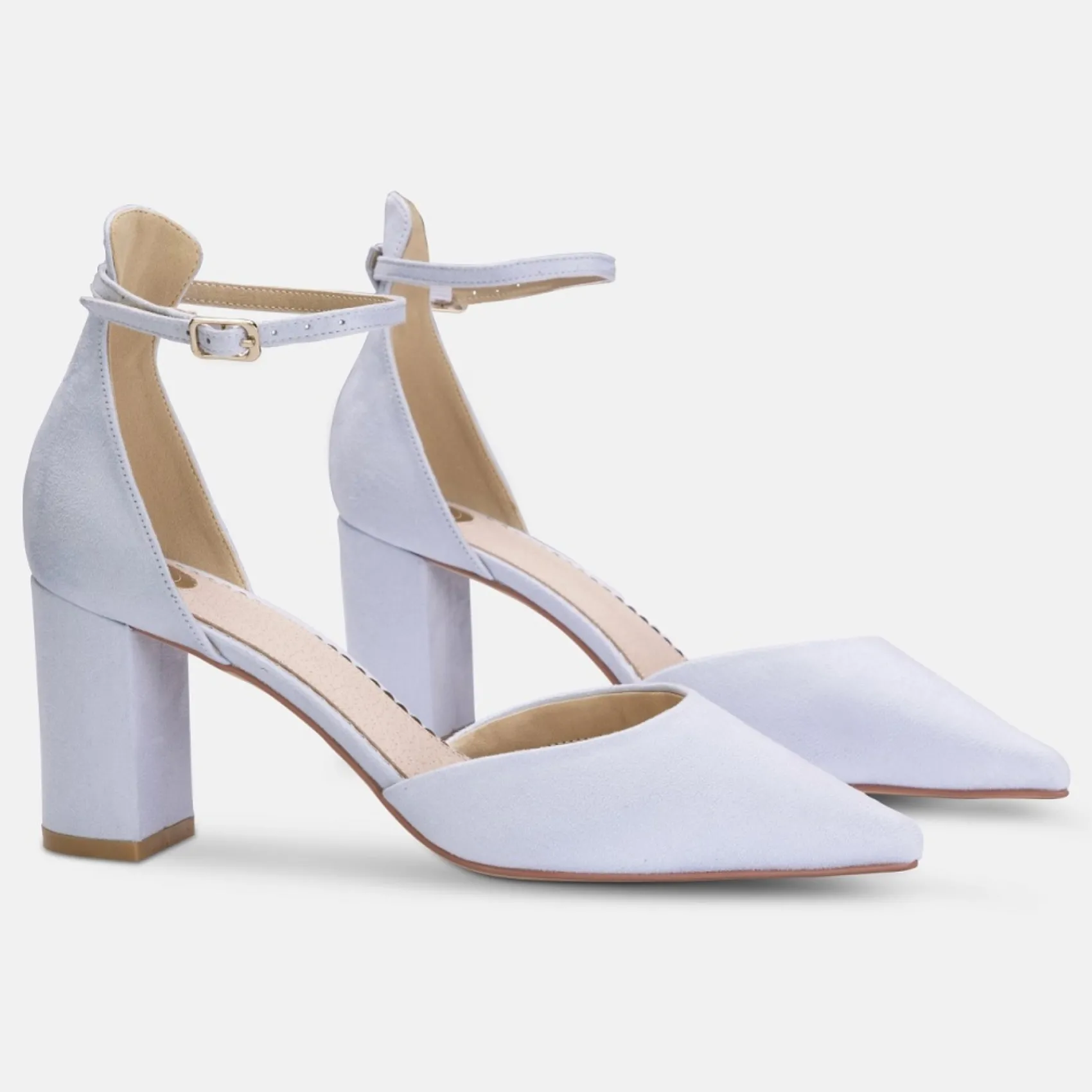 Perfect Bridal Liberty Blau Wildleder Blockabsatz Knöchelriemen Gericht Schuhe* Schuhe Für Die Mutter Der Braut | Hochzeitsschuhe