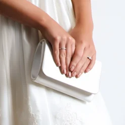 Perfect Bridal Lola Färbbare Elfenbeinfarbene Satin Clutch Tasche* Hochzeit Handtaschen