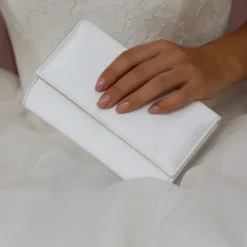 Perfect Bridal Lola Färbbare Elfenbeinfarbene Satin Clutch Tasche* Hochzeit Handtaschen