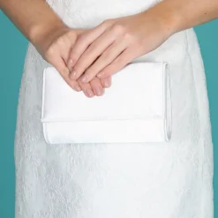 Perfect Bridal Lola Färbbare Elfenbeinfarbene Satin Clutch Tasche* Hochzeit Handtaschen