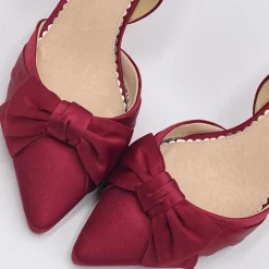 Perfect Bridal Margo Berry Satin Mid Heel Schleife Gericht Schuhe* Party-schuhe | Schuhe Für Hochzeitsgäste