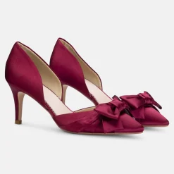 Perfect Bridal Margo Berry Satin Mid Heel Schleife Gericht Schuhe* Party-schuhe | Schuhe Für Hochzeitsgäste