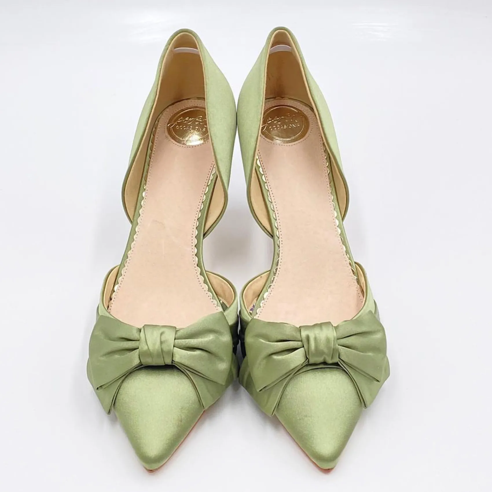 Perfect Bridal Margo Olive Grün Satin Mitte Heel Schleife Gericht Schuhe* Party-schuhe | Schuhe Für Hochzeitsgäste