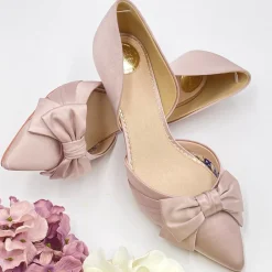 Perfect Bridal Margo Taupe Satin Mid Heel Schleife Gericht Schuhe* Party-schuhe | Schuhe Für Hochzeitsgäste