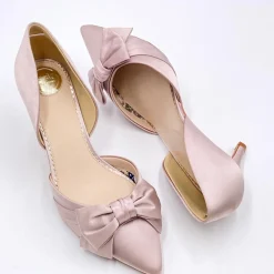 Perfect Bridal Margo Taupe Satin Mid Heel Schleife Gericht Schuhe* Party-schuhe | Schuhe Für Hochzeitsgäste