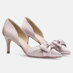 Perfect Bridal Margo Taupe Satin Mid Heel Schleife Gericht Schuhe* Party-schuhe | Schuhe Für Hochzeitsgäste