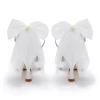 Perfect Bridal Mathilda Elfenbein Satin Knöchelriemen Tüll Schleife Gericht Schuhe* Hochzeitsschuhe | Schuhe Mit Mittlerem Absatz