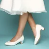 Perfect Bridal Melanie Elfenbein Spitze Blockabsatz Pumps (Weite Passform)* Hochzeitsschuhe | Schuhe Mit Niedrigem Absatz