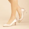 Perfect Bridal Nancy Champagner Satin Mid Heel Schuhe* Schuhe Für Hochzeitsgäste | Schuhe Für Die Mutter Der Braut