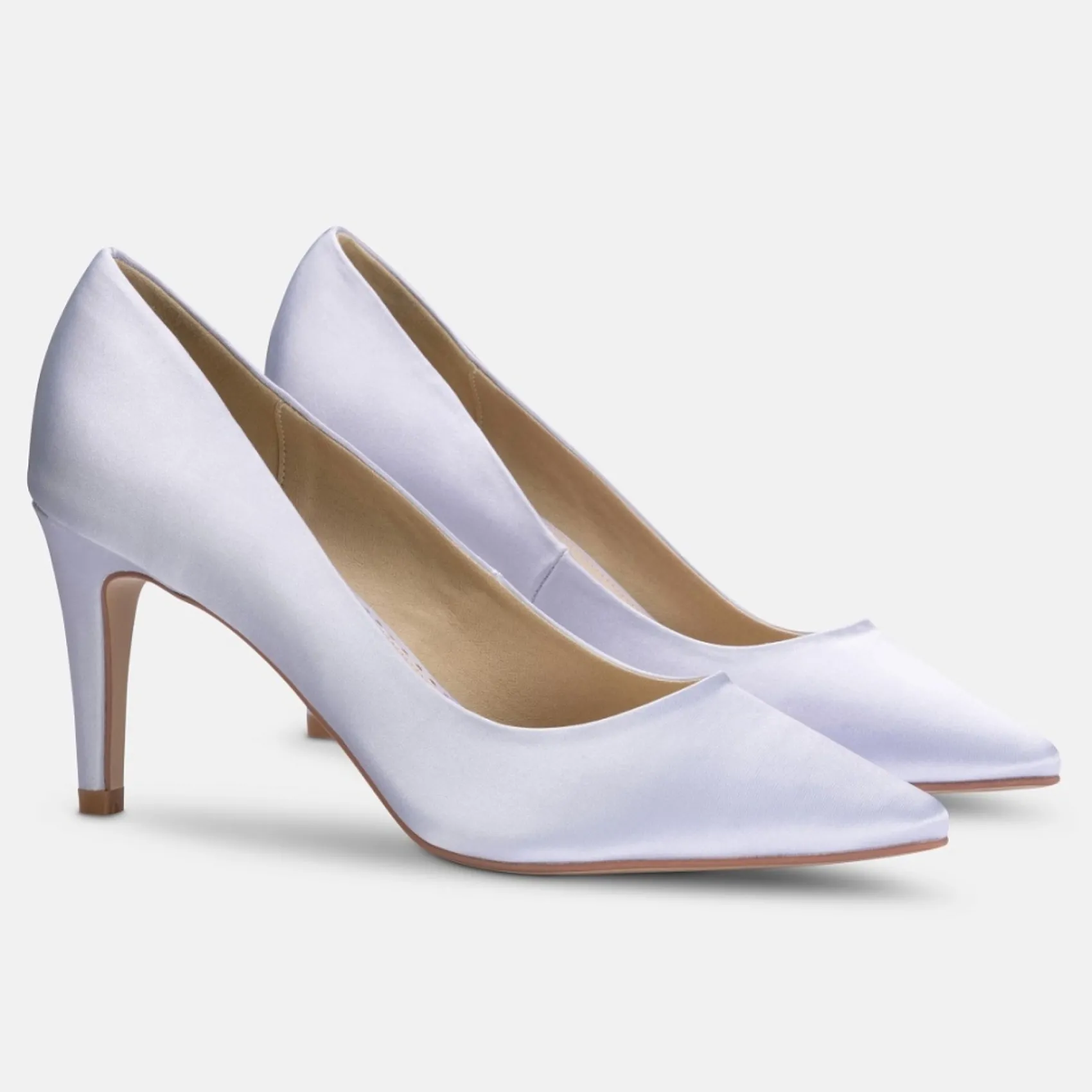 Perfect Bridal Rachel Blau Satin Mid Heel Pointed Court Schuhe* Schuhe Für Hochzeitsgäste | Schuhe Für Die Mutter Der Braut