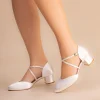 Perfect Bridal Remi Elfenbeinfarbener Satin Court mit Blockabsatz und überkreuzten Trägern* Schuhe Für Die Mutter Der Braut | Hochzeitsschuhe