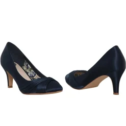 Perfect Bridal Sally Marineblaue Satin Schuhe mit mittlerem Absatz* Schuhe Für Hochzeitsgäste | Schuhe Für Die Mutter Der Braut