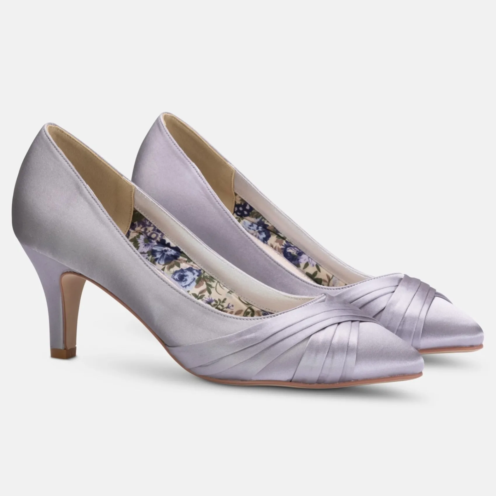 Perfect Bridal Sally Silber Satin Mid Heel Schuhe* Schuhe Für Hochzeitsgäste | Schuhe Für Die Mutter Der Braut