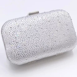 Perfect Bridal Sammy Silberne kristallbesetzte Clutch-Tasche* Abschlussball-taschen | Anlass Handtaschen