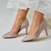 Perfect Bridal Sienna Taupe Satin Crystal Open Waist Pointed Courts* Party-schuhe | Schuhe Für Hochzeitsgäste