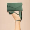 Perfect Bridal Simone Grün Satin Umschlag Clutch Tasche* Abschlussball-taschen | Hochzeitsgäste-taschen