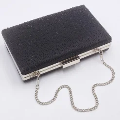 Perfect Bridal Sorrel Black Sparkly Diamante Box Clutch Bag* Abschlussball-taschen | Anlass Handtaschen