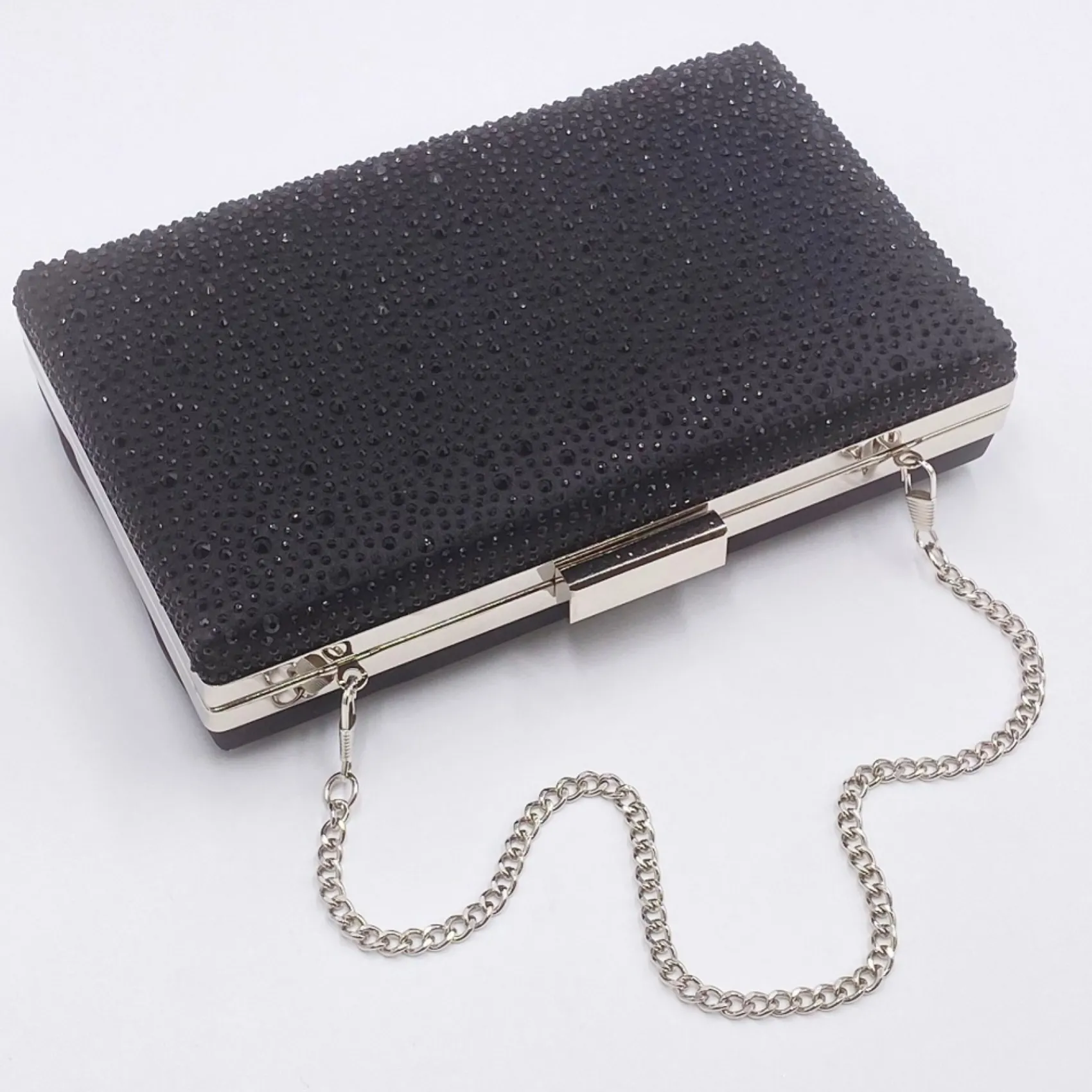 Perfect Bridal Sorrel Black Sparkly Diamante Box Clutch Bag* Abschlussball-taschen | Anlass Handtaschen