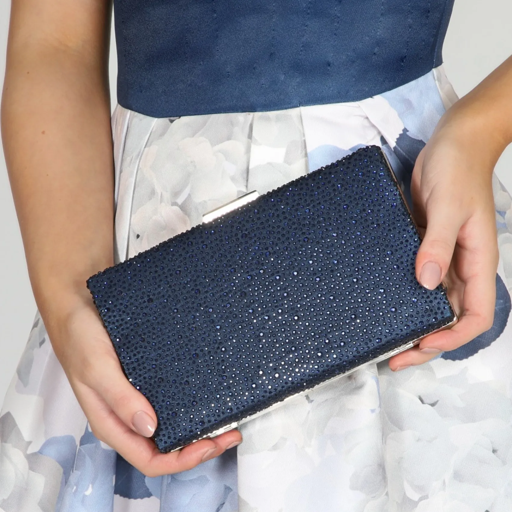 Perfect Bridal Sorrel Navy Sparkly Diamante Box Clutch Bag* Abschlussball-taschen | Anlass Handtaschen