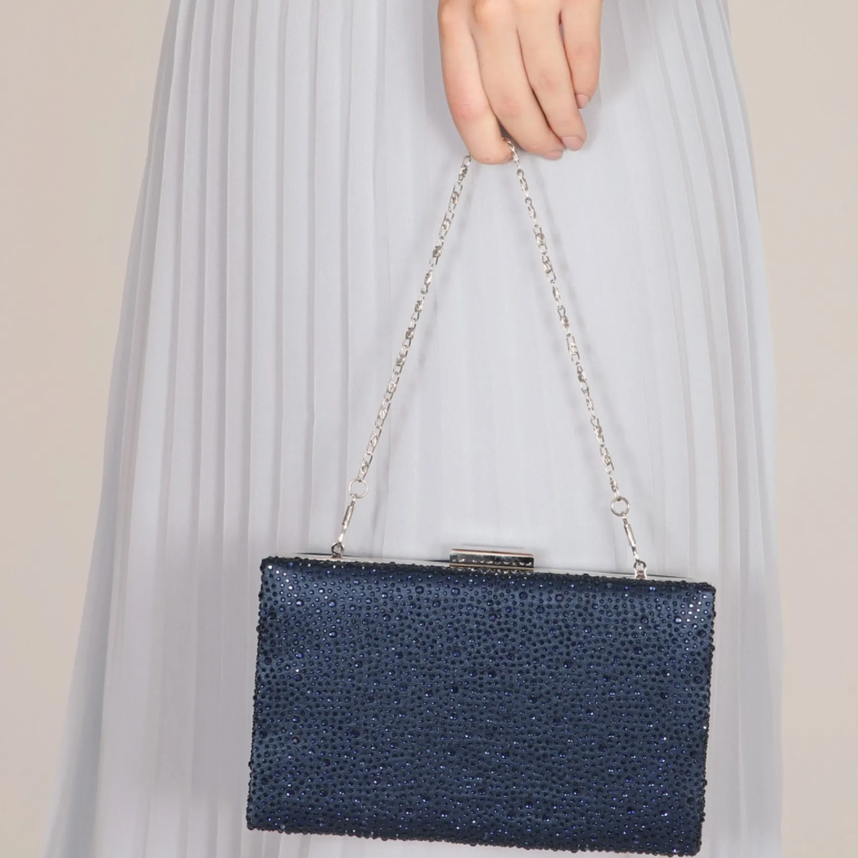 Perfect Bridal Sorrel Navy Sparkly Diamante Box Clutch Bag* Abschlussball-taschen | Anlass Handtaschen