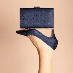 Perfect Bridal Sorrel Navy Sparkly Diamante Box Clutch Bag* Abschlussball-taschen | Anlass Handtaschen