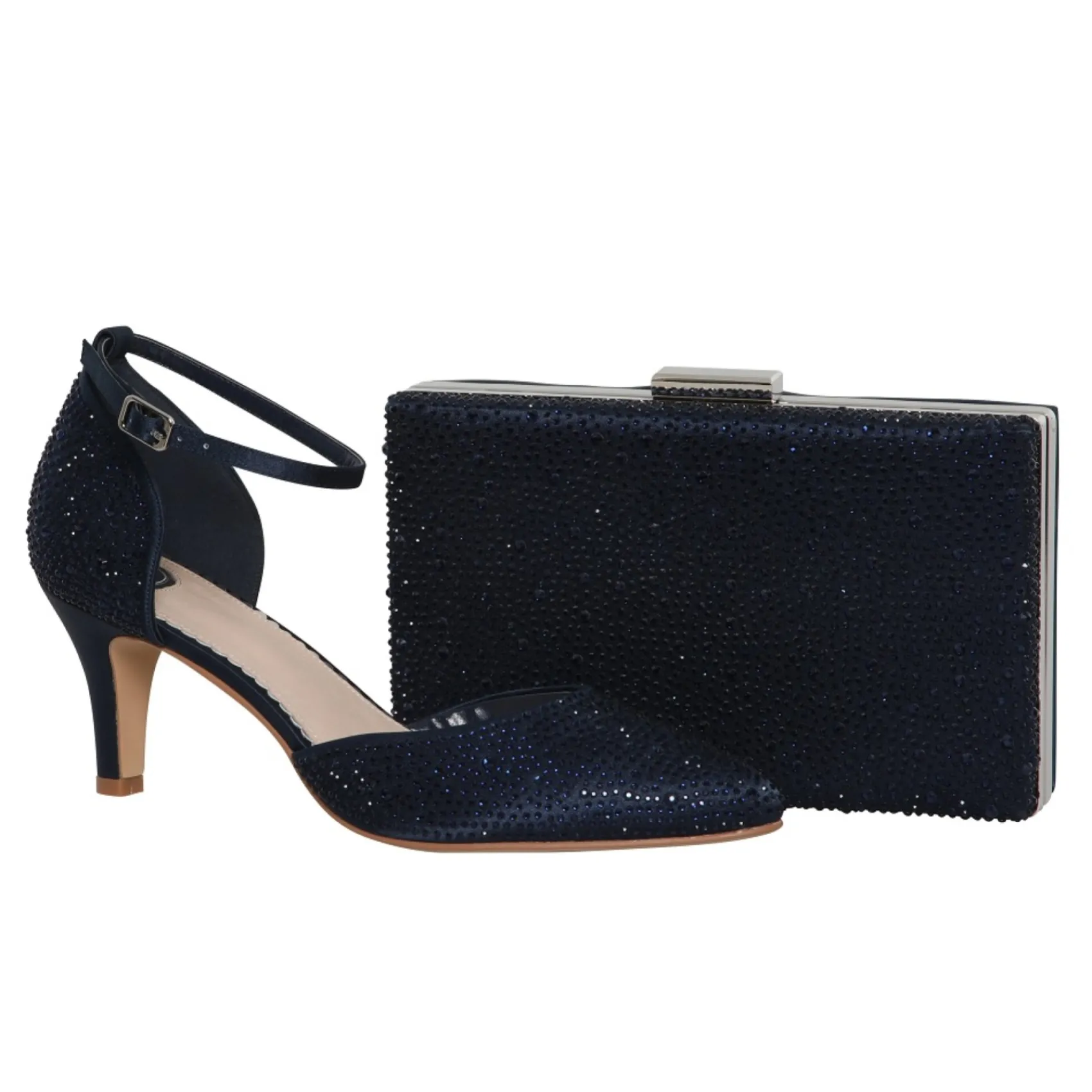 Perfect Bridal Sorrel Navy Sparkly Diamante Box Clutch Bag* Abschlussball-taschen | Anlass Handtaschen