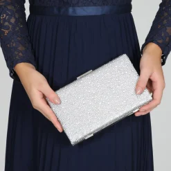 Perfect Bridal Sorrel Silber funkelnde Diamante Box Clutch Tasche* Abschlussball-taschen | Anlass Handtaschen