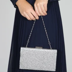 Perfect Bridal Sorrel Silber funkelnde Diamante Box Clutch Tasche* Abschlussball-taschen | Anlass Handtaschen