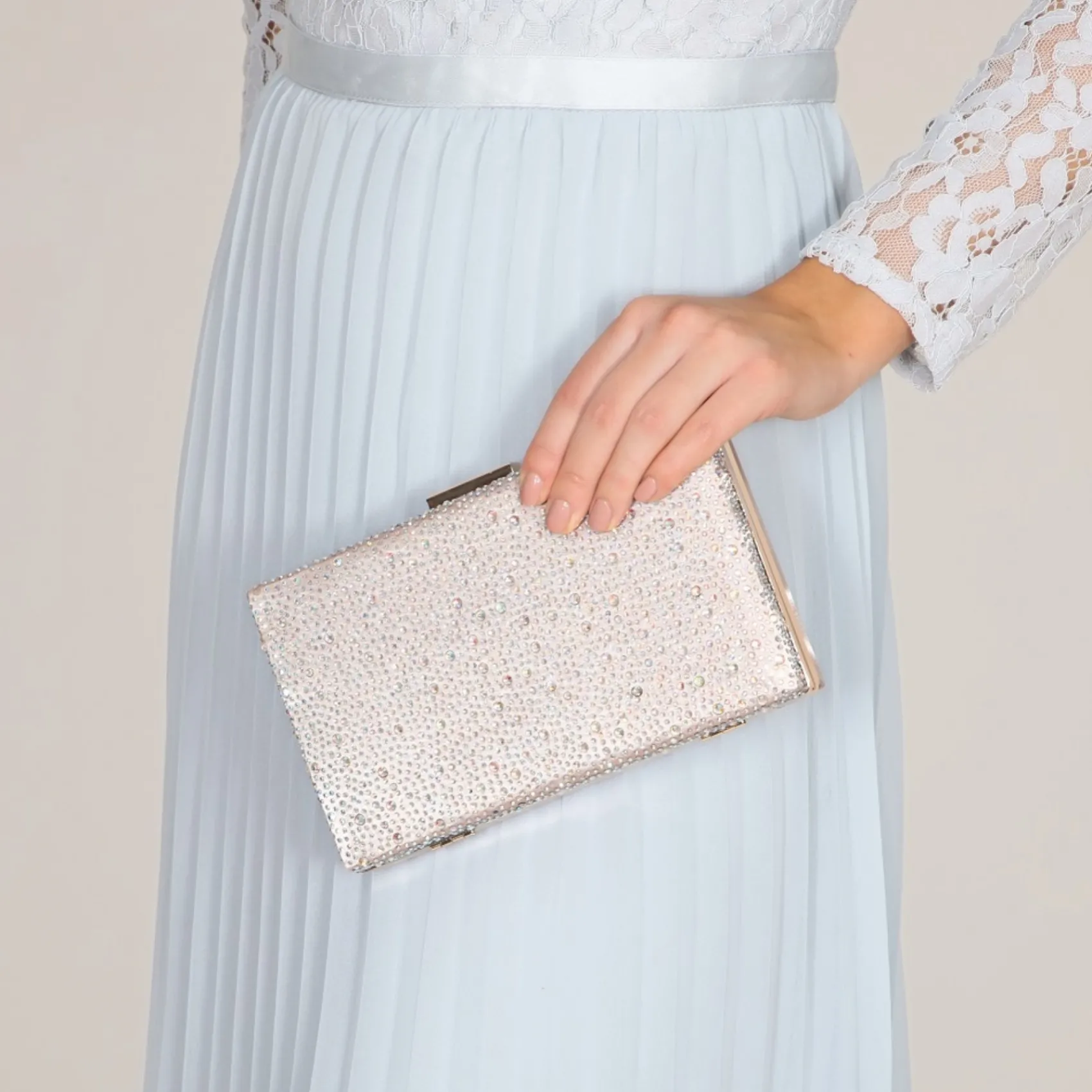Perfect Bridal Sorrel Taupe Sparkly Diamante Box Clutch* Abschlussball-taschen | Anlass Handtaschen