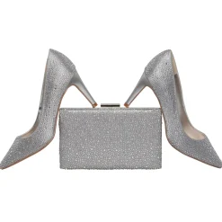 Perfect Bridal Stara Silberne kristallverzierte spitze Pumps* Glitzernde Ballschuhe | Silberne Ballschuhe