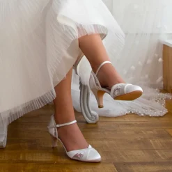Perfect Bridal Susie Färbbare Elfenbein Spitze Knöchelriemen Hochzeit Schuhe* Hochzeitsschuhe | Schuhe Mit Mittlerem Absatz