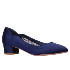Perfect Bridal Sutton Midnight Satin Schuhe mit niedrigem Blockabsatz* Schuhe Für Hochzeitsgäste | Schuhe Für Die Mutter Der Braut