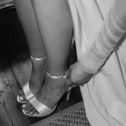 Perfect Bridal Tiffany Färbbare Elfenbein Satin Hochhackige Plateau Sandalen* Schuhe Für Brautjungfern | Hochzeitsschuhe