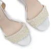 Perfect Bridal Willow Elfenbein Satin Perlen Blockabsatz Plateau Sandalen* Hochzeitsschuhe | Hochhackige Schuhe