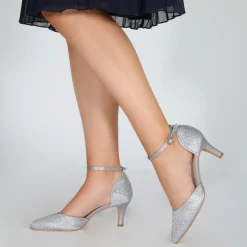 Perfect Bridal Xena Silber Kristall verschönert Knöchelriemen Gericht Schuhe* Glitzernde Ballschuhe | Silberne Ballschuhe