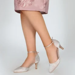 Perfect Bridal Xena Taupe Crystal verschönert Knöchelriemen Gericht Schuhe* Glitzernde Ballschuhe | Party-schuhe