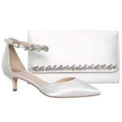 Perfect Bridal Yvette Färbbare elfenbeinfarbene Satin- und Kristall-Clutch-Tasche* Hochzeit Handtaschen