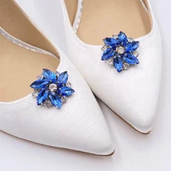 Lace & Favour Petal Sapphire Kristall Blume Schuhclips* Etwas Blaue Geschenke | Schuhclips